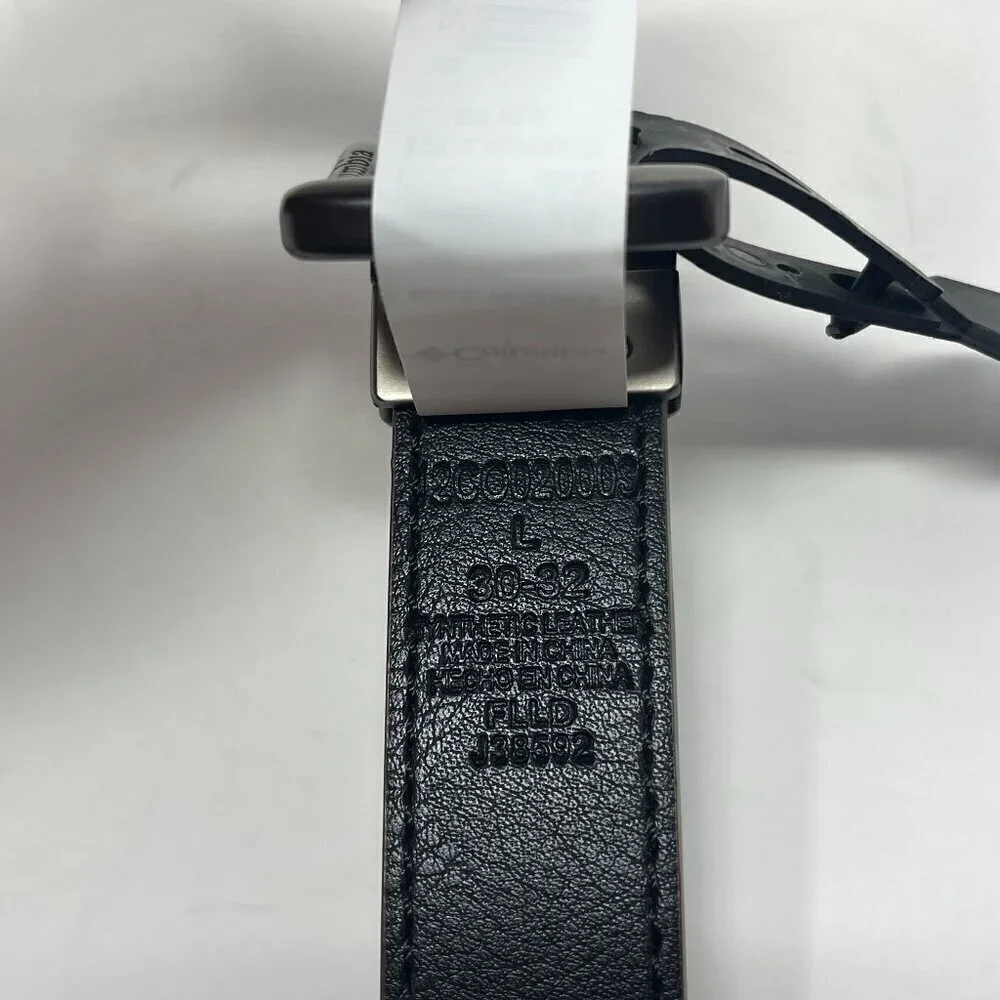 NWT Columbia brown leather belt boys silver hardware large 30-32